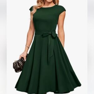 Dress Tells Retro Cocktail Parry Dress Size Small Green